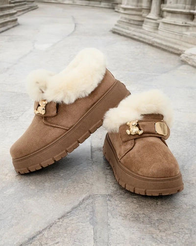 Royalfashion Damen Kurzstiefel a'la Schneestiefel Dobis