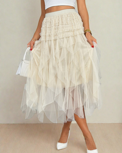 Жіноча двошарова спідниця міді Royalfashion