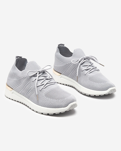 OUTLET Grau gewebte Sportschuhe für Damen Ferroni - Schuhe