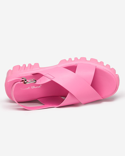 Neonpinke Damensandale auf massiver Otida-Sohle - Footwear