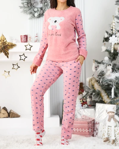 Royalfashion Damen-Pyjama mit einem Koalabären