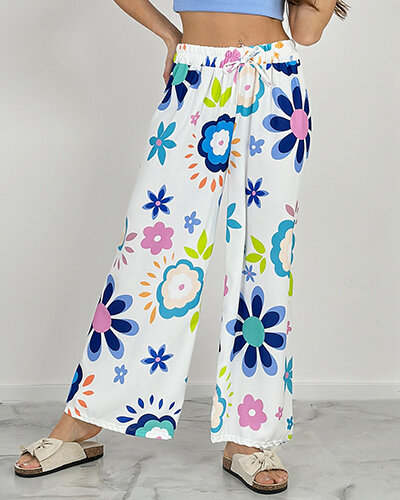 Royalfashion Weite Stoffhose mit Blumenmuster