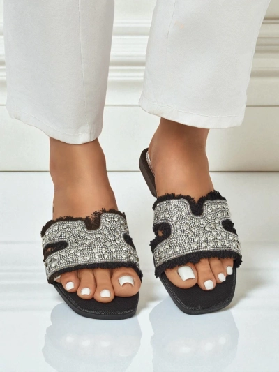 Royalfashion Damen-Sandalen mit Strasssteinen CrystalEase