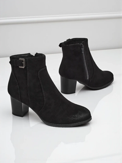 Damen Stiefeletten aus Eco-Wildleder mit Absatz Crimson Dusk