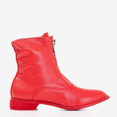 Rote Stiefeletten für Damen mit flachem Absatz Klyunia - Footwear