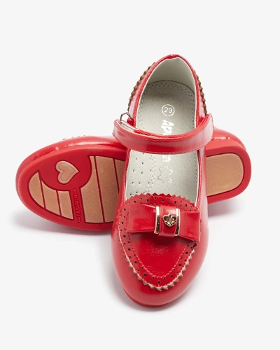 Rote Mädchen-Pumps mit Schleife Proya- Footwear
