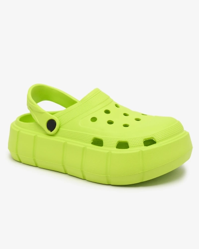 Royalfashion Neongrüne Damen-Flip-Flops mit durchbrochener Verzierung Mightty