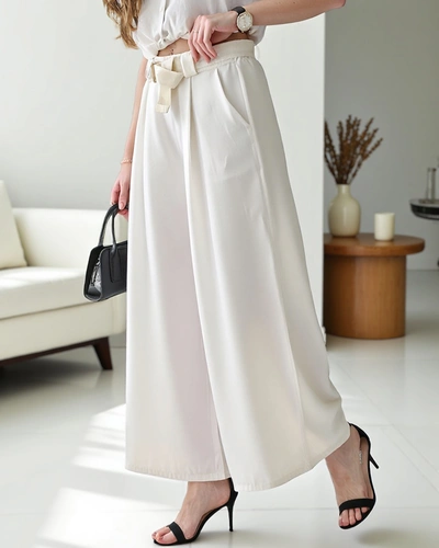 Royalfashion Weite Damenhose mit Gürtel