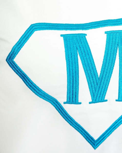 Біло-блакитний спортивний жіночий комплект