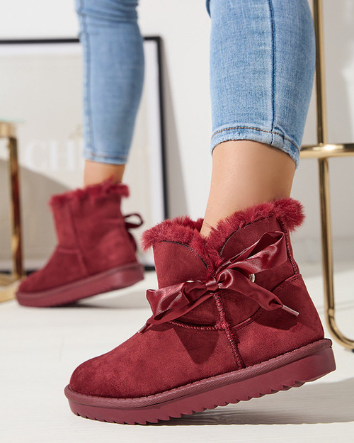 OUTLET Бордові жіночі снігоступи з бантом Rimms- Footwear