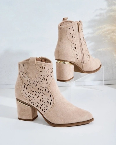 Royalfashion Durchbrochene niedrige Stiletto-Stiefel Womir