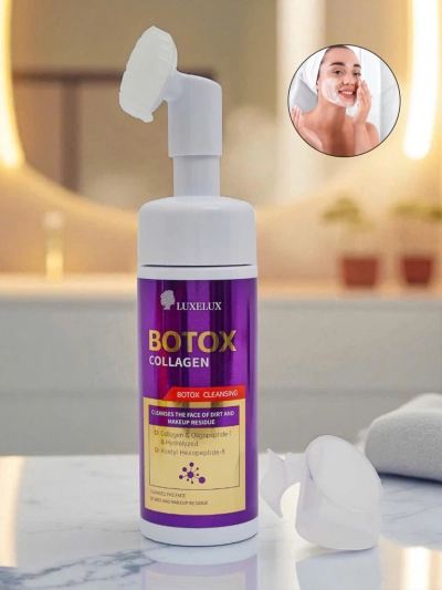 Очищаюча та зволожуюча пінка для обличчя з колагеном і щіткою