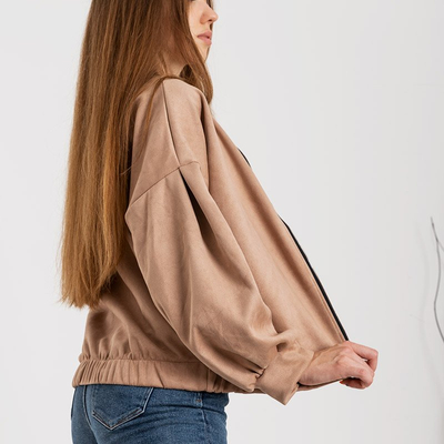 Beige Wildlederjacke für Damen - Kleidung