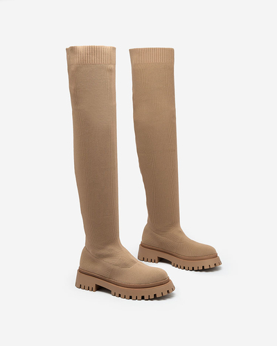 Royalfashion Braun Damenstiefel zum Hineinschlüpfen Radgitas