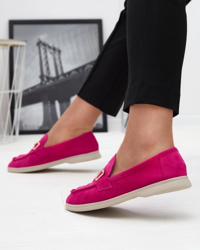 Fuchsia Damen Mokassins mit Goldverzierung Neterri - Footwear