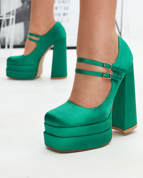 Grüne Damen hohe Stiletto-Pumps Elika - Footwear