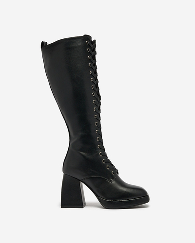 Royalfashion Damen Schnürstiefel in schwarz Geiotta