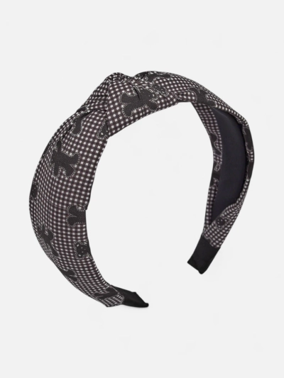 Royalfashion Haarband mit Karomuster, Flechtdesign und Bären