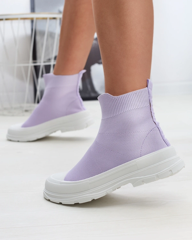 Lila Damen Slip-on hohe Sportschuhe a'la Turnschuhe Vertiks - Schuhe