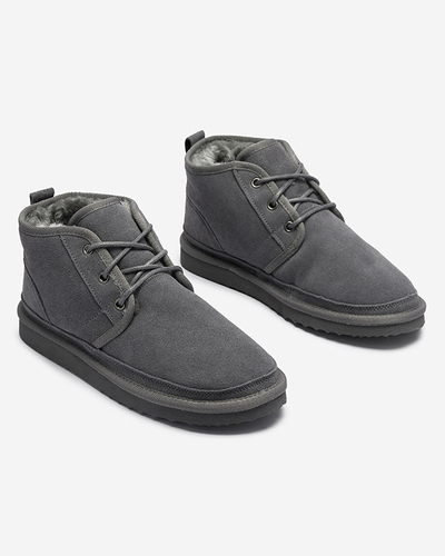 Graue Damen-Schneestiefel mit Fell Miusho - Schuhe