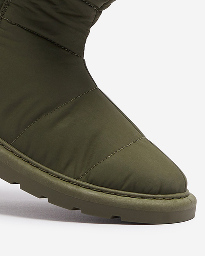 Dunkelgrüne Damenstiefel a'la Schneestiefel Kalioli Footwear