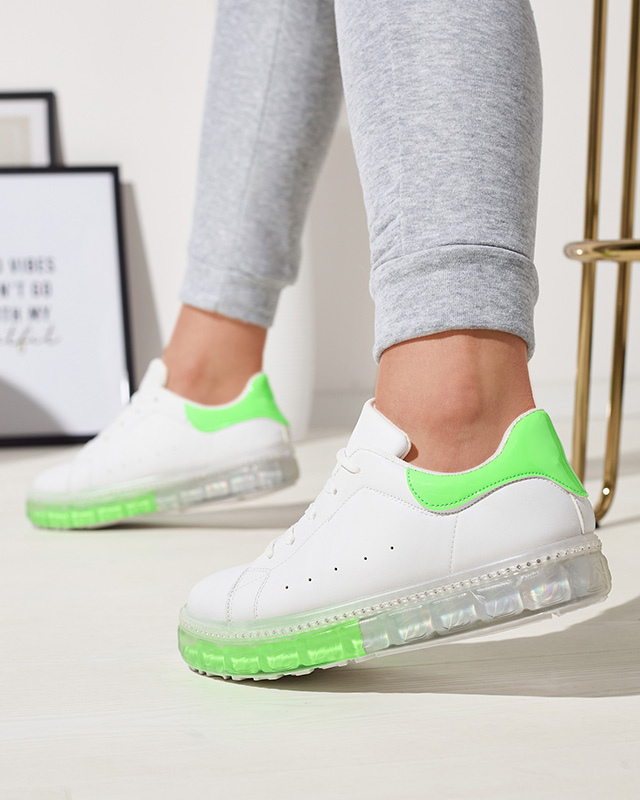 Martin Valen Sneakers Mit Hoher Sohle Damen Sneakers Weiss GrÃ¼ne