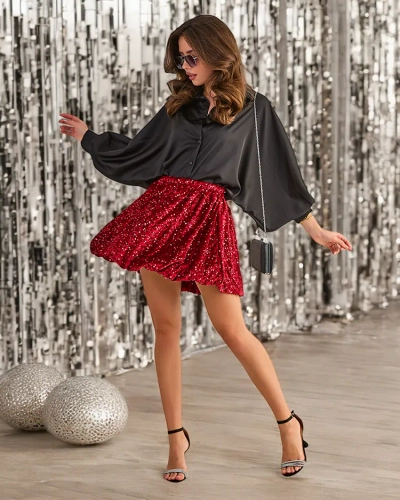 Royalfashion Kurzer Damenrock mit Pailletten