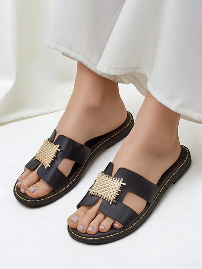 Royalfashion Damenslides mit Verzierungen Crattes