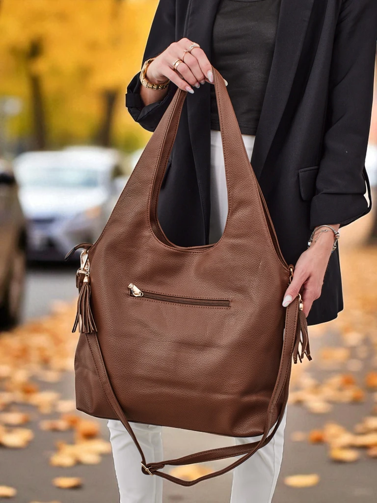 Große Damenhandtasche Shopper Crystal Haven aus Öko-Leder