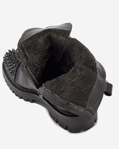 Schwarze Damenstiefel mit Nieten Fioppo - Schuhe