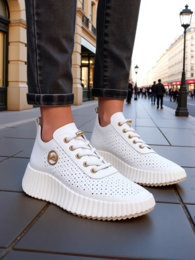 Royalfashion Damen Perforierte Sport Sneakers Jovenes