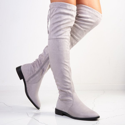 Graue Stiefel aus Öko-Wildleder Taramina - Schuhe 1