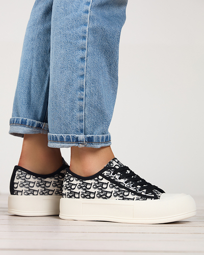 OUTLET Gemusterte Damen-Sneakers auf der Plattform in schwarzer Berika-Farbe - Schuhe