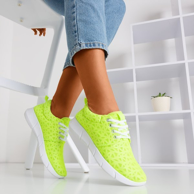 Neongrüne Damen-Sportschuhe mit Troye-Mustern - Schuhe 1