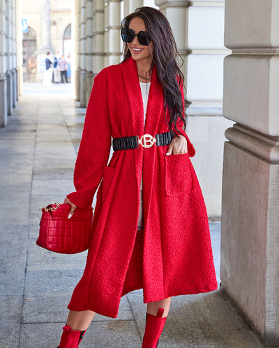 Дублянка Royalfashion Синя жіноча з поясом