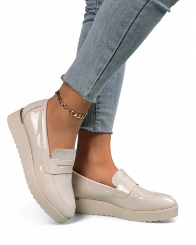 Royalfashion Damen Lackmokassins Afidale