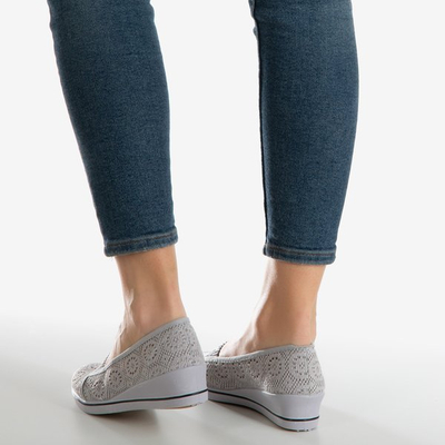Graue Ballerinas auf Keilabsatz Paciencia - Schuhe