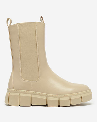 Damen Plateaustiefel in Beige Couell- Footwear