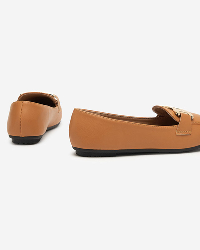 Kamelfarbene Damen-Loafer Melukia - Schuhe