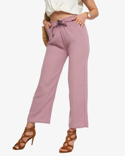 Lila weite Stoffhose für Damen - Kleidung