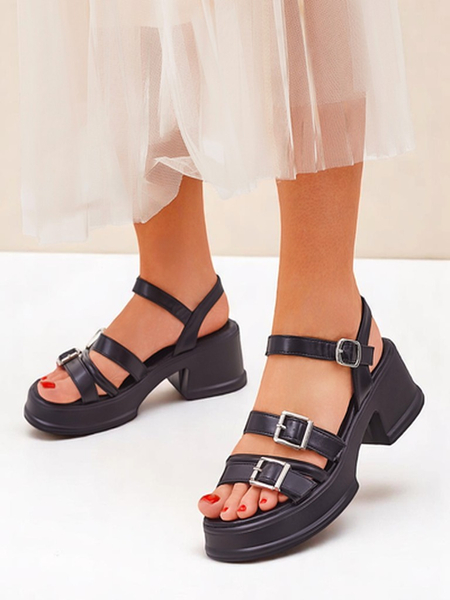 Royalfashion Damensandalen mit niedrigem Blockabsatz Otteze