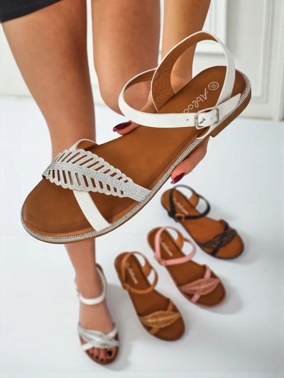 Royalfashion Damen Sandalen mit flacher Sohle Willow Grace