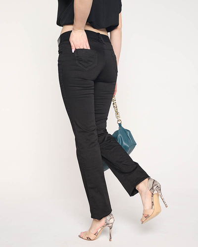 Schwarze Skinny-Jeans mit niedriger Taille für Damen - Kleidung