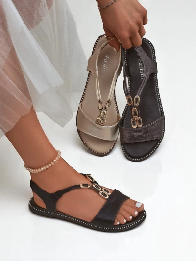 Royalfashion Damen Sandalen mit dekorativen Riemchen Siena Glow