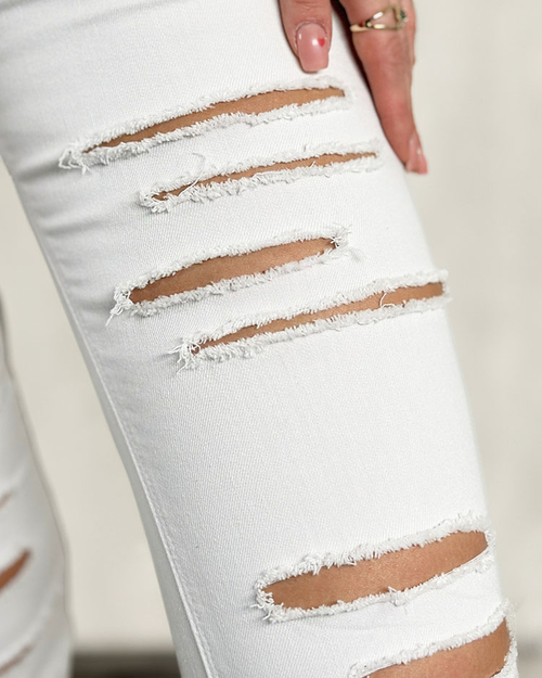 Royalfashion Жіночі джинси-дудочки з потертостями