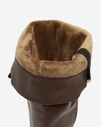 Kniehohe Damenstiefel aus Öko-Leder in brauner Farbe Orikas - Footwear