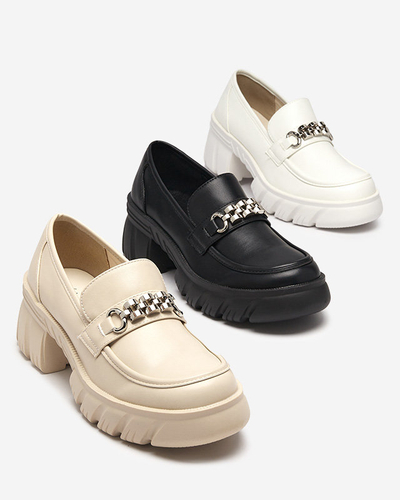 Beige Damenschuhe auf massiver Erikela-Sohle - Schuhe