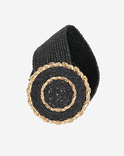 Жіночий чорний плетений еластичний пояс - Аксесуари