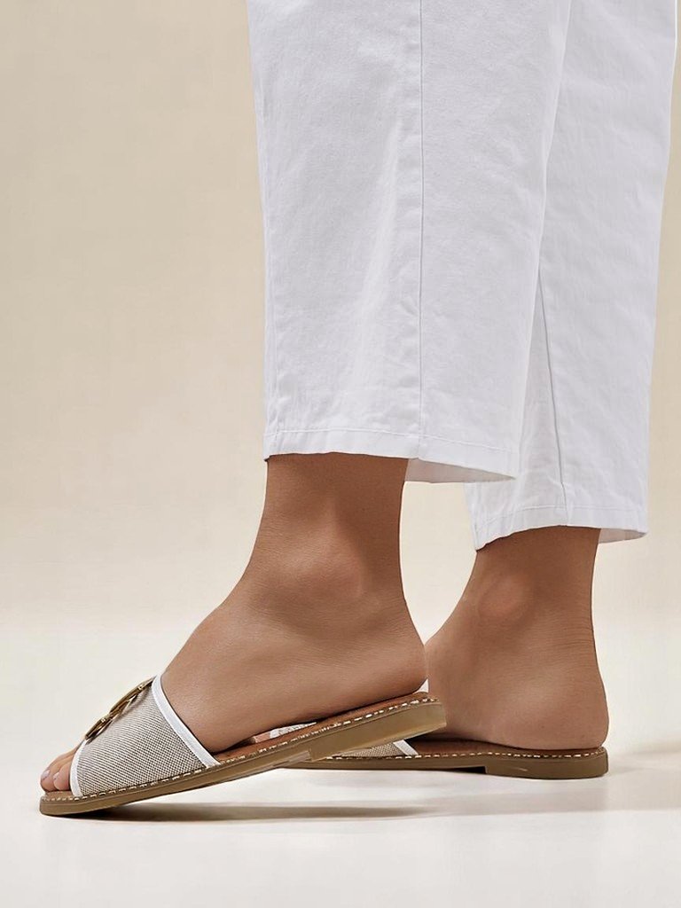 Royalfashion Damen-Pantoletten mit flacher Sohle Rorole