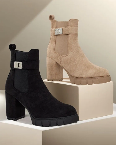 Royalfashion Damen Blockabsatz-Stiefeletten Effo